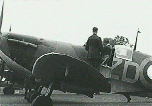 Spitfire Pilot Checking Controls