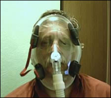 The sleep apnea bubble full-face CPAP mask. More details in CPAP section