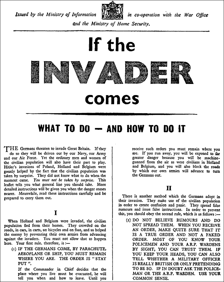 Wartime leaflet